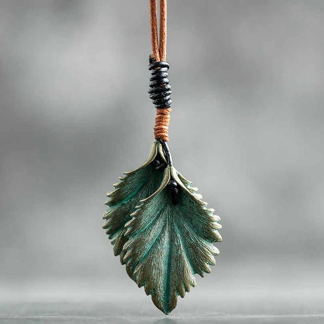 cambioprcaribe Green Leaf Necklace