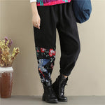 cambioprcaribe Harem Pants black / M High Waist Patchwork Floral Trousers