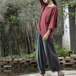 Gradient Colors Linen Harem Pants  | Lotus