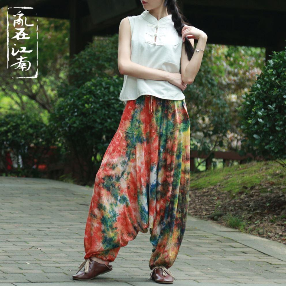 Multicolor Tie Dye Harem Pants