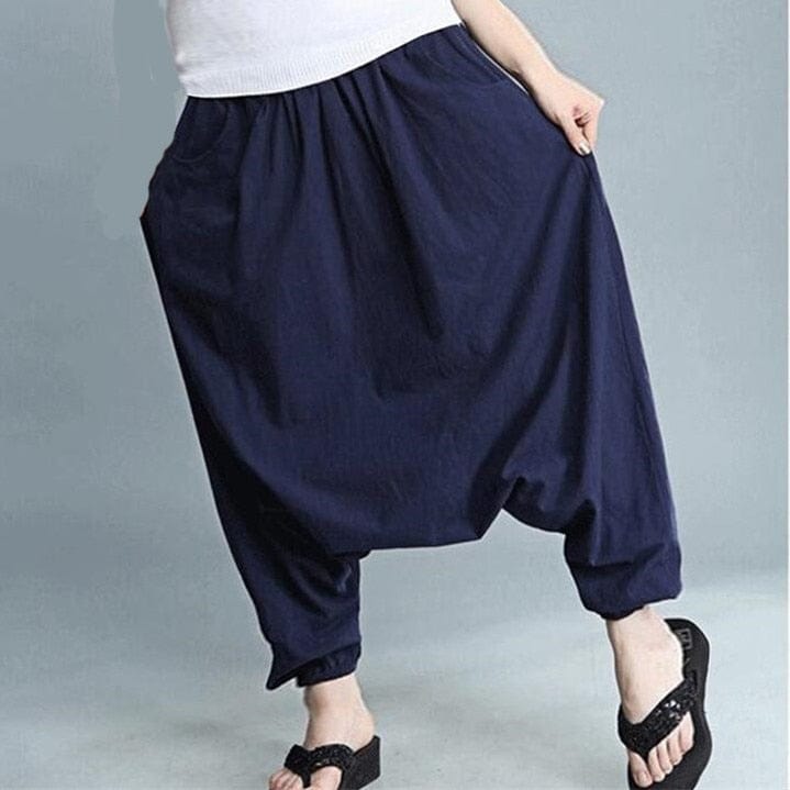 Plus Size Cotton Linen Harem Pants