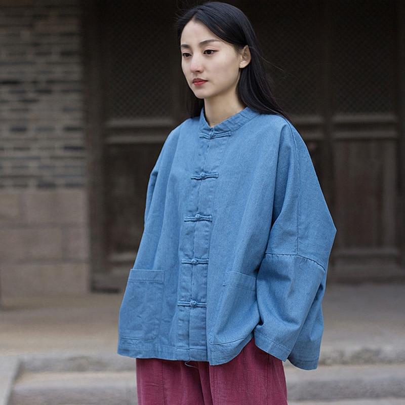 Batwing Sleeve Chinese Denim Jacket | Zen – Buddhatrends