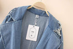 Distressed Denim Trench Coat