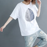 cambioprcaribe Leaf printed Oversized Cotton T-Shirt