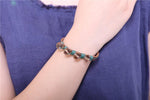 cambioprcaribe Leather Crystal Beaded Bracelet