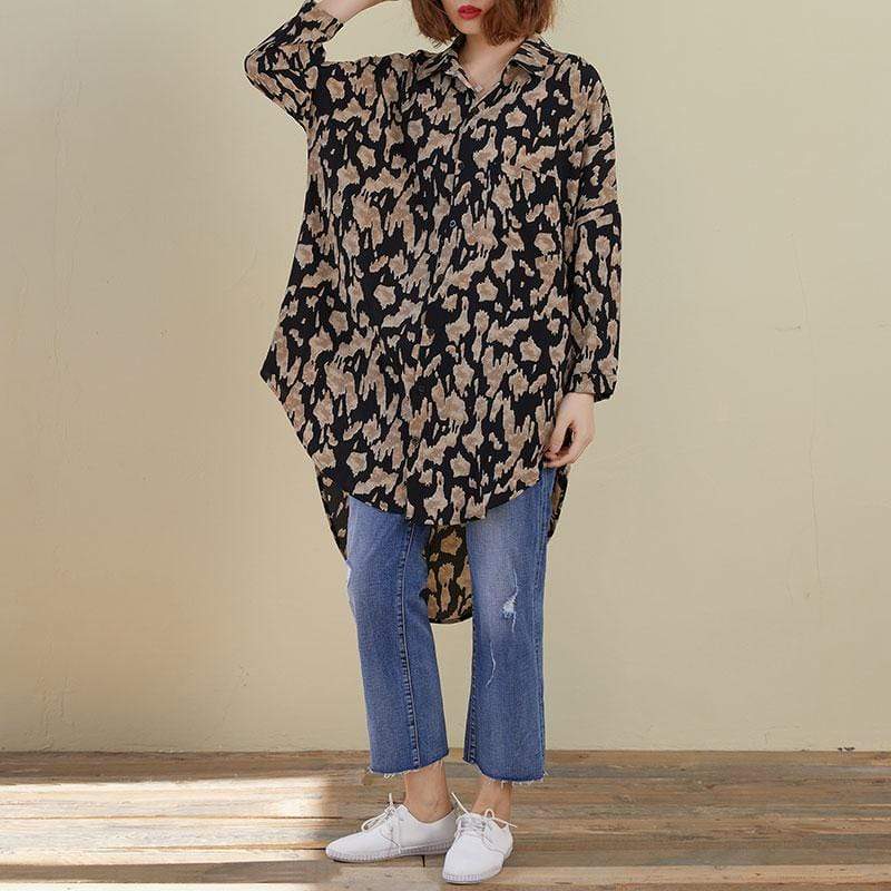 Leopard Print Long Oversized Shirt