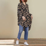 Leopard Print Long Oversized Shirt