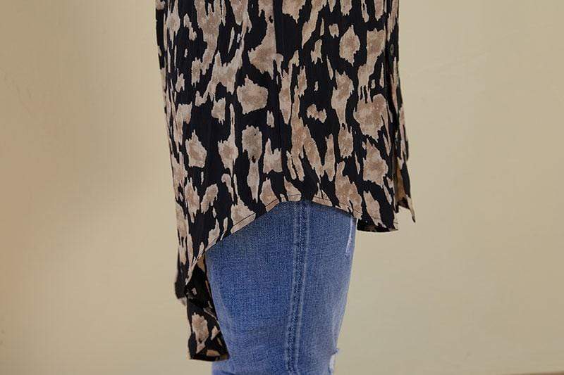 Leopard Print Long Oversized Shirt