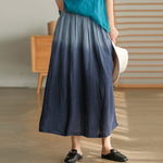 cambioprcaribe Linen Skirts Tie-Dye Gradient Linen Skirt