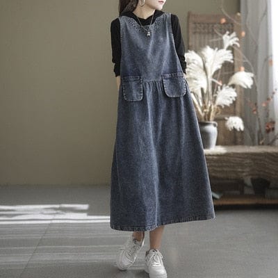 cambioprcaribe overall dress Blue / L Anita Vintage Overall Dress