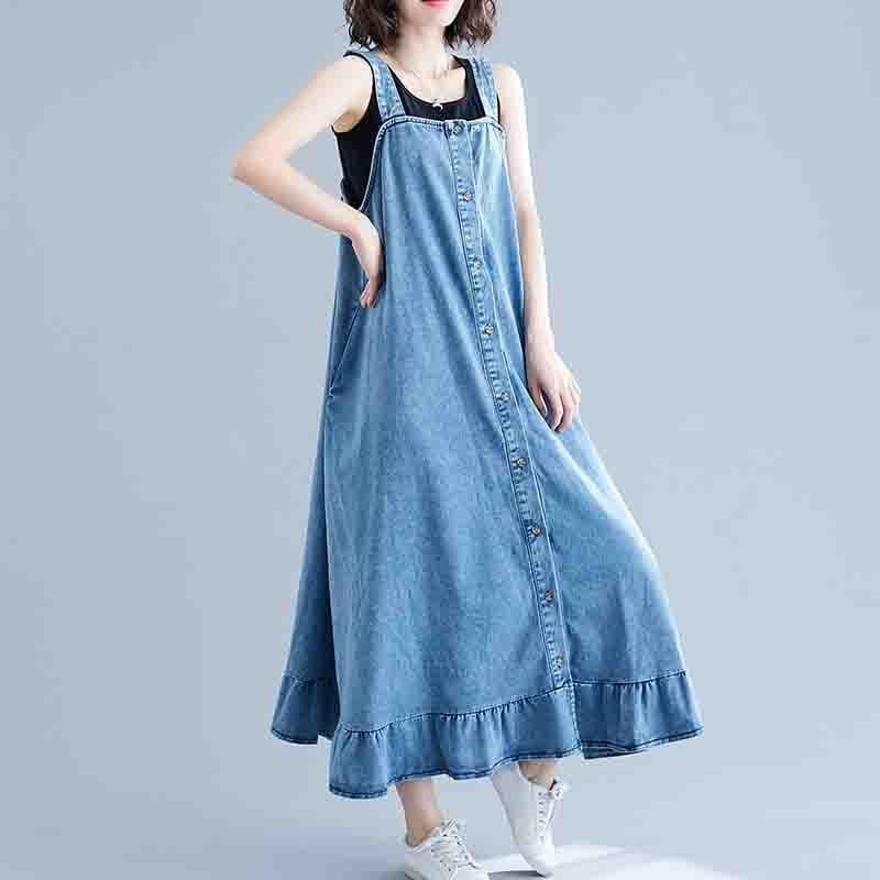 Too Relaxed Denim Overall Dress