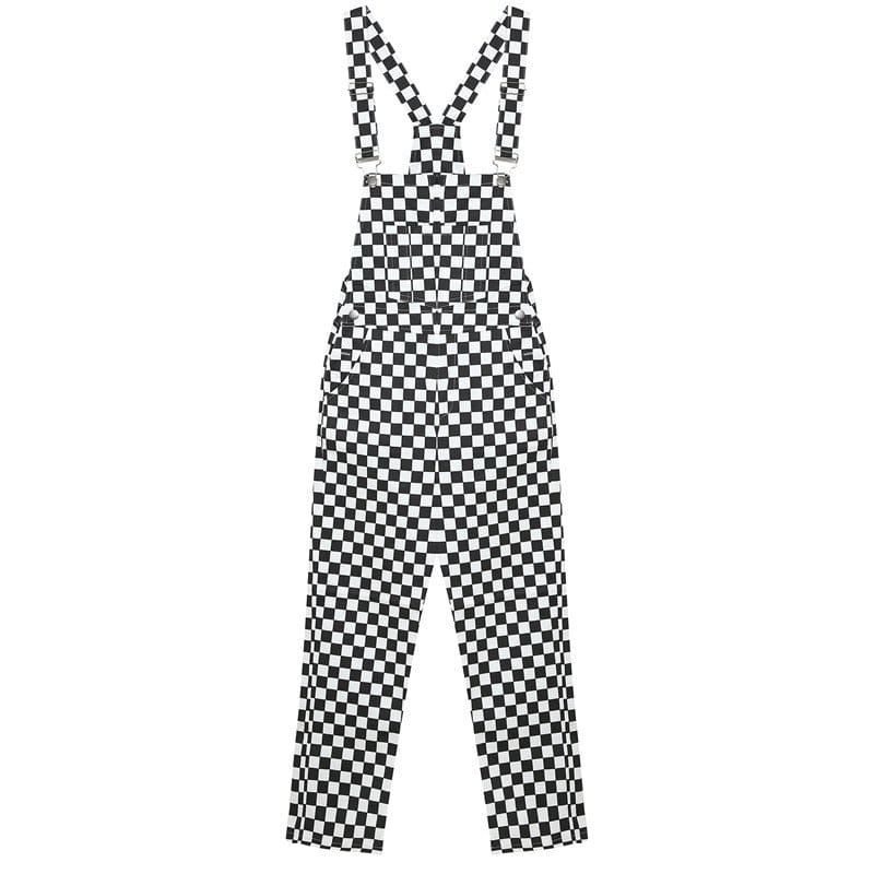 cambioprcaribe Plaid Overalls Black And White Check Vintage Overall