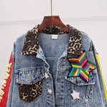 cambioprcaribe Queen Patchwork Embroidered Denim Jacket