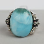 Medieval Genuine Larimar Silver Ring