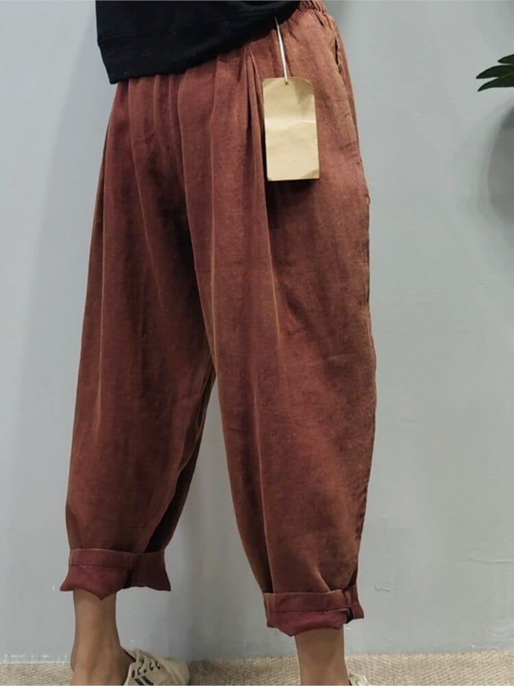 cambioprcaribe Rolled Up Cotton And linen Trousers