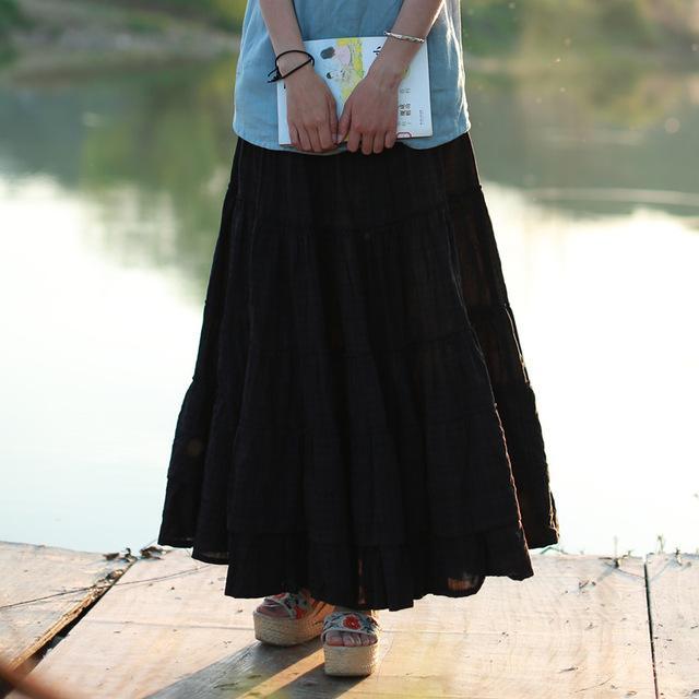 cambioprcaribe Skirts black / One Size Peaceful Heart Maxi Skirt