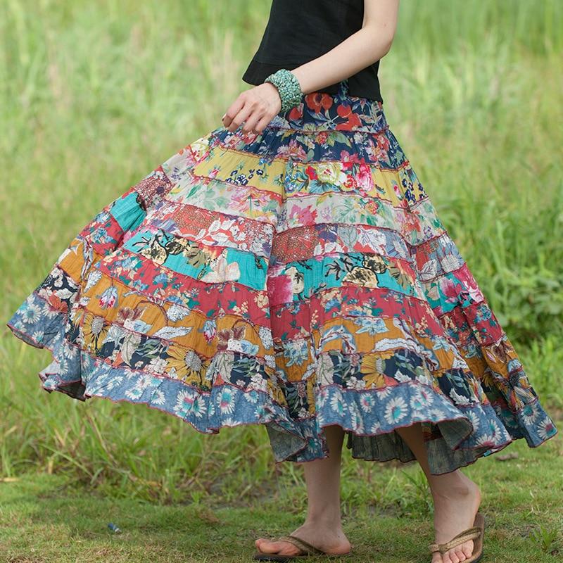 Multicolor Patchwork Hippie Dress