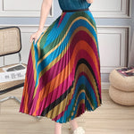 cambioprcaribe Skirts Multicolor / One Size Retro Pastel Pleated Midi Skirts