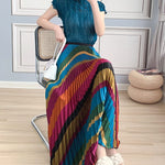 cambioprcaribe Skirts Multicolor / One Size Retro Pastel Pleated Midi Skirts