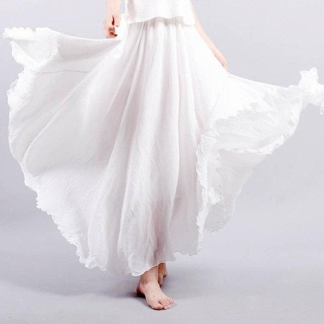 cambioprcaribe Skirts White / M Flowy and Free Chiffon Maxi Skirt