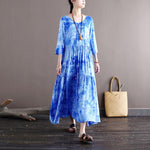 Sky is the Limit Blue Tie-Dye Midi Dress