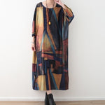 Abstract Prints Loose Retro Dress