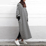 cambioprcaribe Sweater Dresses Black and White Striped Plus Size Sweater Dress