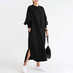 cambioprcaribe Sweater Dresses Black / S Black Oversized Sweater Dress Plus Size