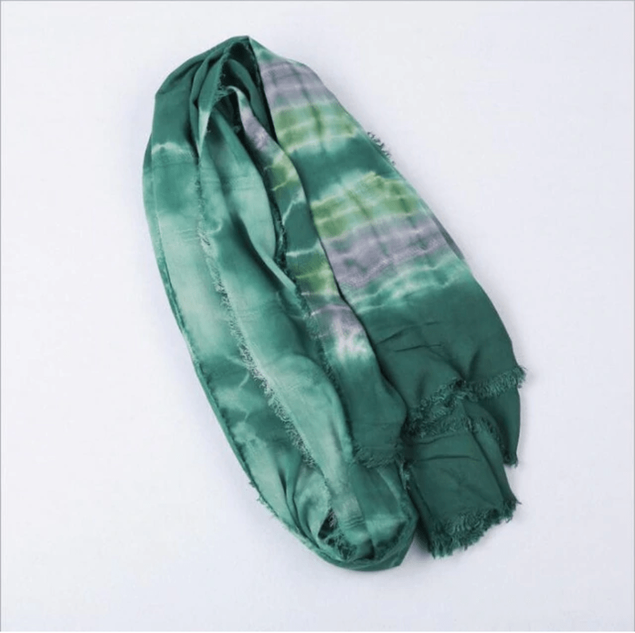 cambioprcaribe Tie Dye Green Oversized Tie-Dye Scarf