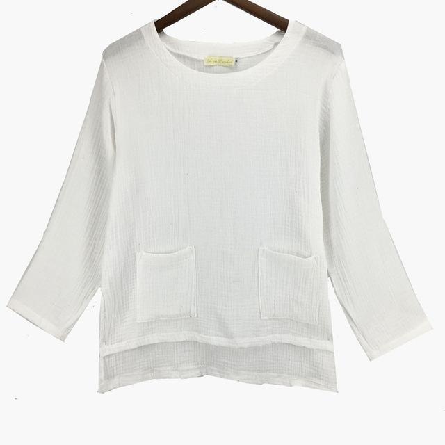 cambioprcaribe Tops Zen Linen Shirts With Pockets  | Zen