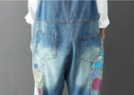 Wide Leg Floral Denim 90S Overall