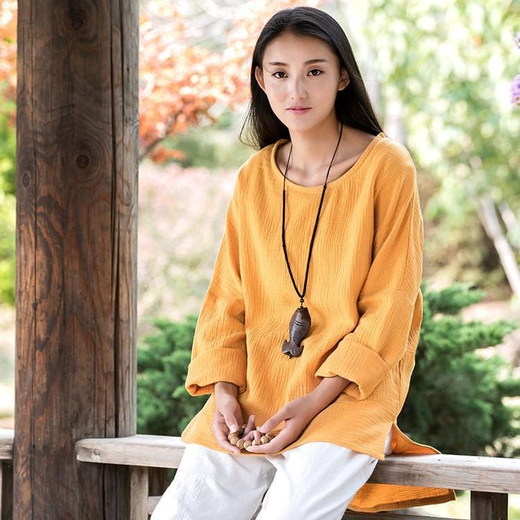 ヴィンテージ復刻 kamili_2201TP04 COTTON LINEN OVER BLOUSE - 通販