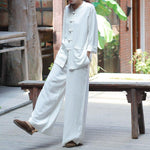 cambioprcaribe Zen Garden Cotton & Linen Palazzo Pants  | Zen