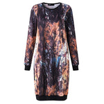 cambioprcaribe Abstract Nature Plus Size Sweater Dress