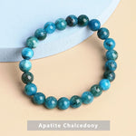 cambioprcaribe Apatite Chalcedony / 6mm Temperament Natural Green Jade Bracelet