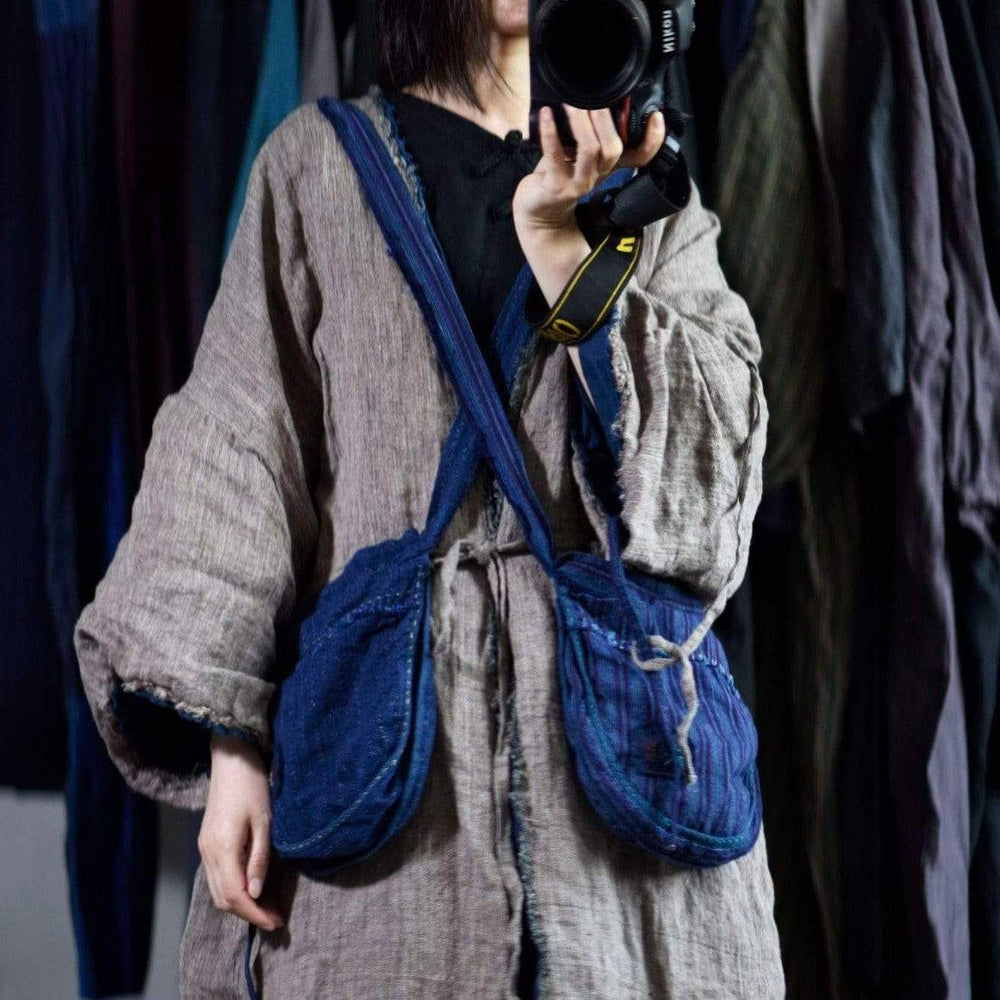 Blue Linen Convertible Bag | Zen