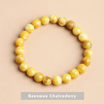 cambioprcaribe Beeswax Chalcedony / 6mm Temperament Natural Green Jade Bracelet
