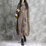 Corduroy Oversized Turtleneck Sweater Dress