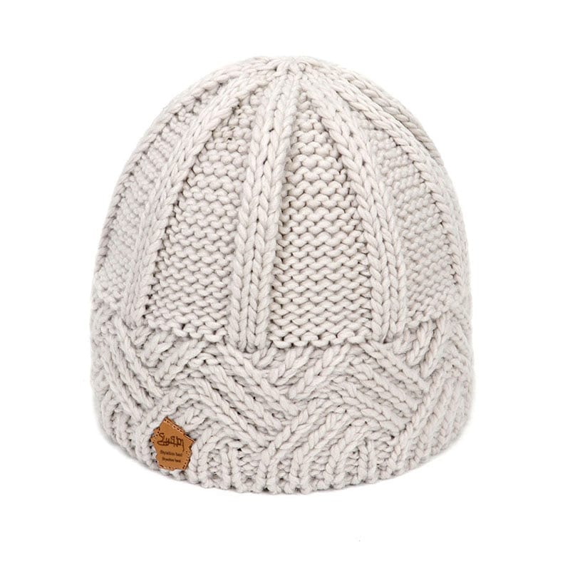 cambioprcaribe Beige Retro Knitted Beanie Hat