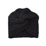 cambioprcaribe Black Bohemian Knitted Cross Wrap Hat