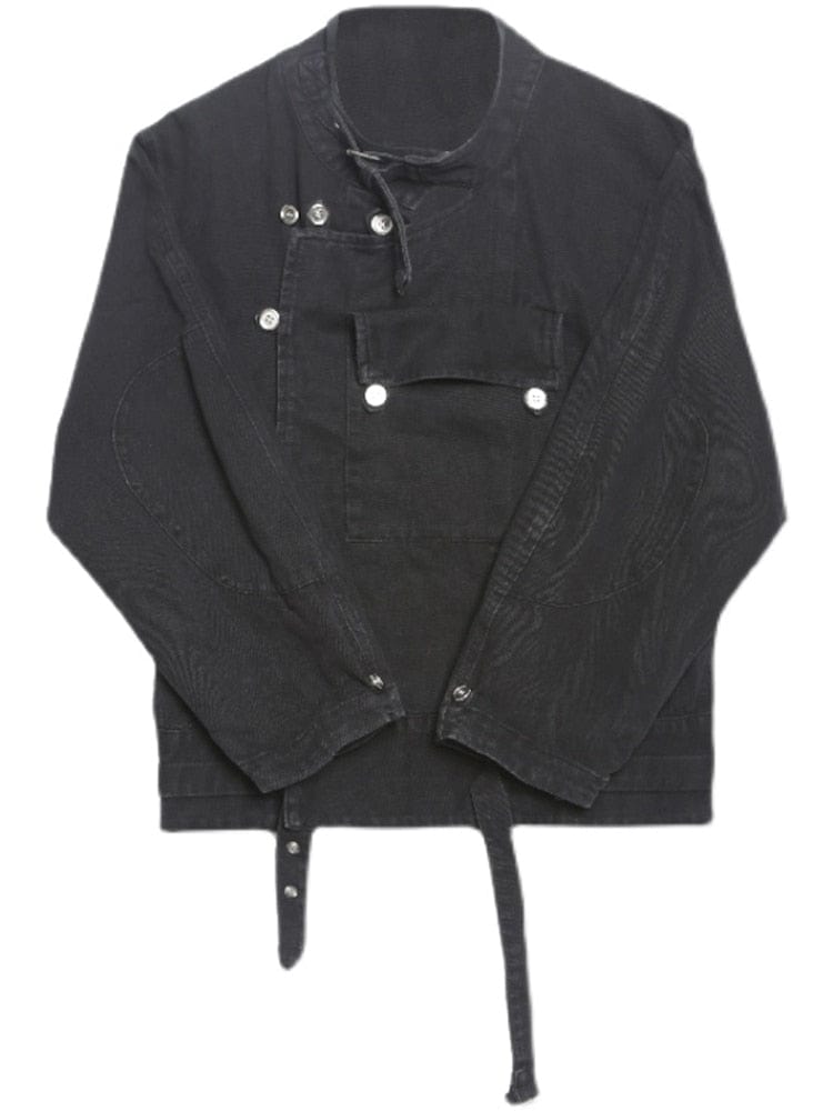 cambioprcaribe Black Denim Jackets Steampunk Oversized Black Denim Jacket
