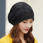 cambioprcaribe Black Floral / one size Lace Flower Beanies