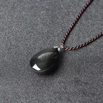 cambioprcaribe Black Natural Obsidian Pendant