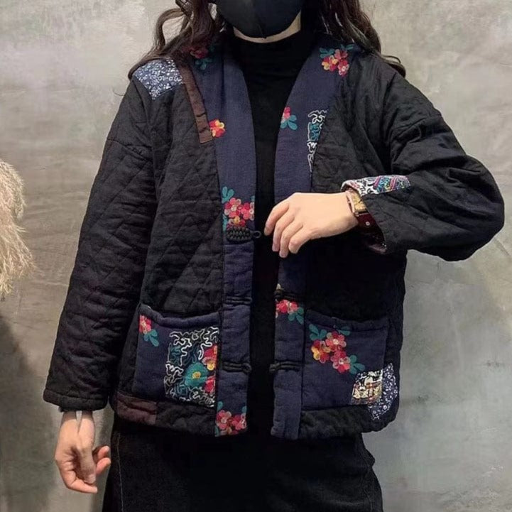 Floral Vintage Print Quilted Jacket