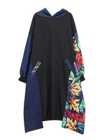 cambioprcaribe Black / OneSize Danny Denim Cotton Hooded Dresses