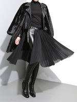 cambioprcaribe Black Pleated Half Skirt Belt