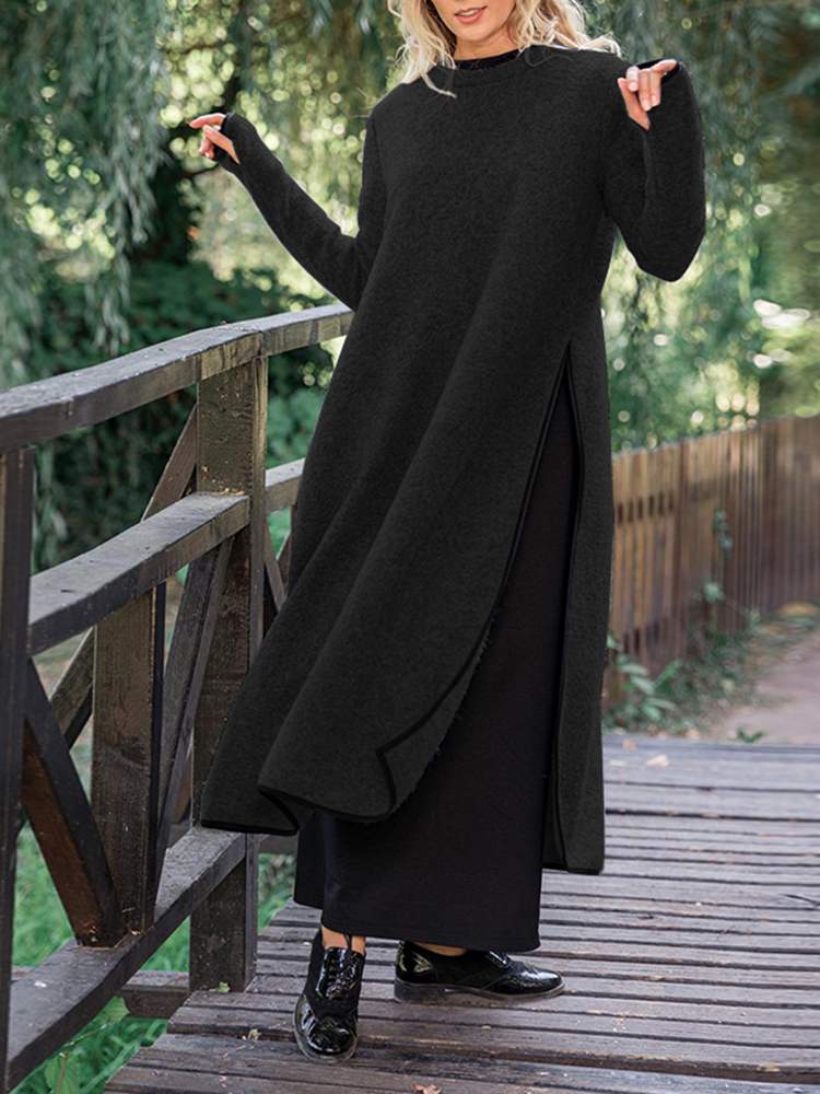 cambioprcaribe Black / S / China Vintage Split Sweatshirt Dress