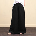 cambioprcaribe Black / 5XL / Lithuania  Wide Leg Cotton Linen Pants