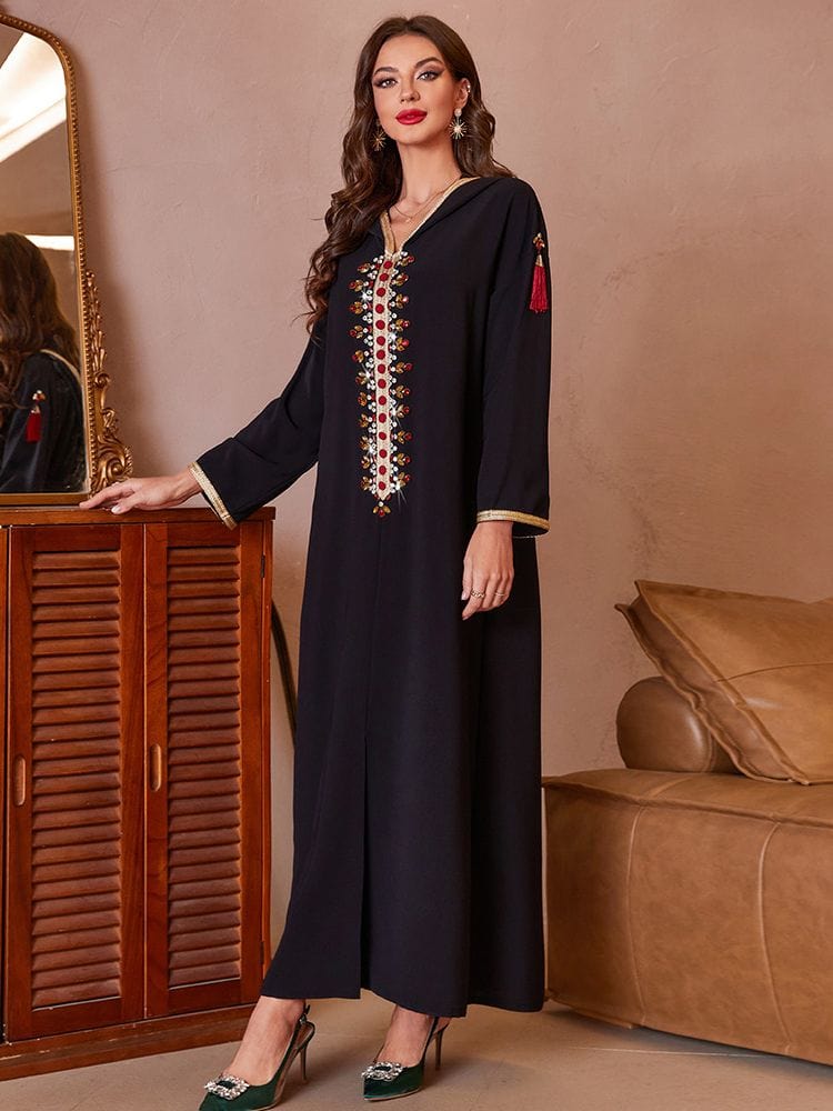 cambioprcaribe Black / S Glam Long Sleeve Abaya Dress