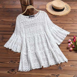 cambioprcaribe Blouse Bohemian Summer Lace Crochet Blouse